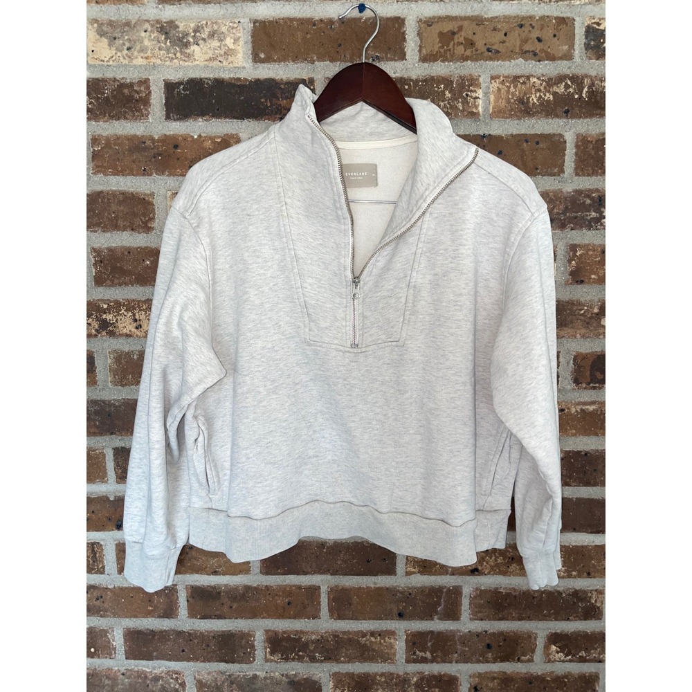 Everlane Organic Cotton Long Sleeve Half Zip Pullover Sweatshirt